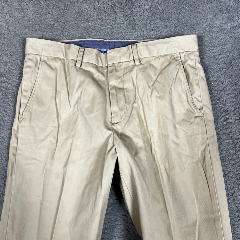 J Crew Bowery Chino Pants Mens 33x31 Tan Excellent Slim Fit 100% Cotton